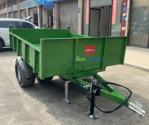 OEM remolque hidráulico de descarga agrícola de 3-10 toneladas impulsado por PTO, capacidad 210*160*30cm, con conjunto de neumáticos de núcleo