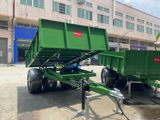 OEM remolque hidráulico de descarga agrícola de 3-10 toneladas impulsado por PTO, capacidad 210*160*30cm, con conjunto de neumáticos de núcleo