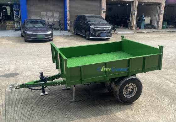OEM remolque hidráulico de descarga agrícola de 3-10 toneladas impulsado por PTO, capacidad 210*160*30cm, con conjunto de neumáticos de núcleo