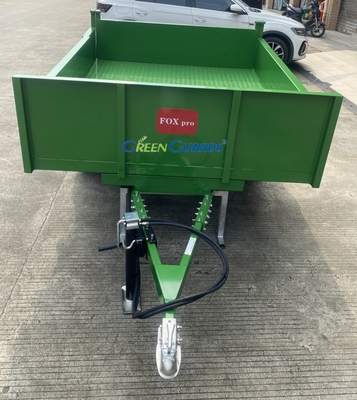 OEM remolque hidráulico de descarga agrícola de 3-10 toneladas impulsado por PTO, capacidad 210*160*30cm, con conjunto de neumáticos de núcleo